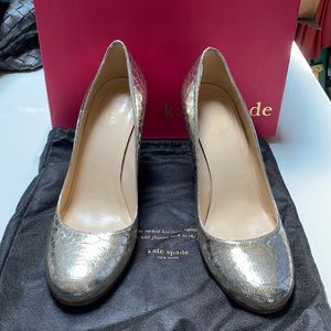 Kate Spade gold Karolina heels